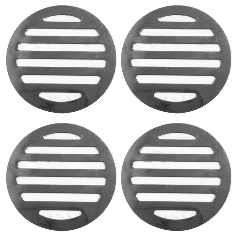 NGe 4Pcs Silver Tone 304 Stainless Steel Round Floor Drain Cover Drain Protection Cover 3 Inch 6 Holes - Image 1